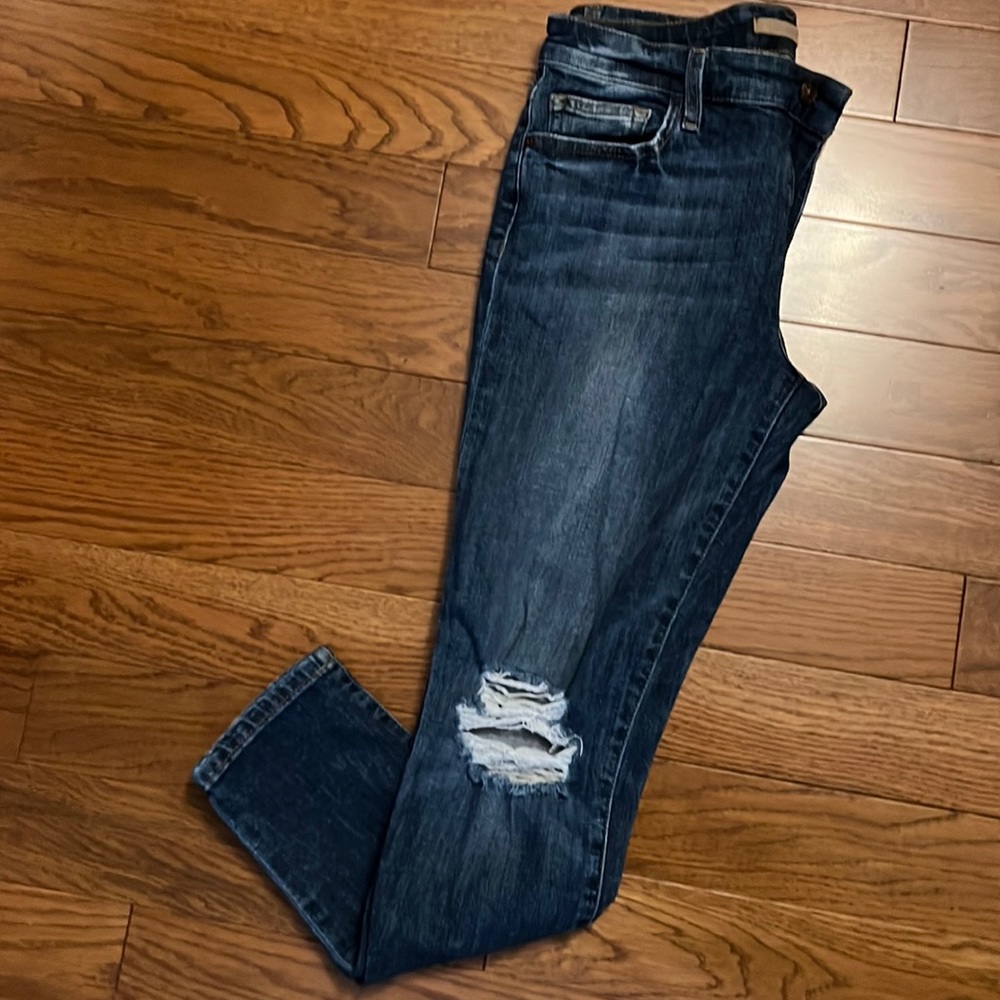 Joe’s distressed skinny ankle jeans